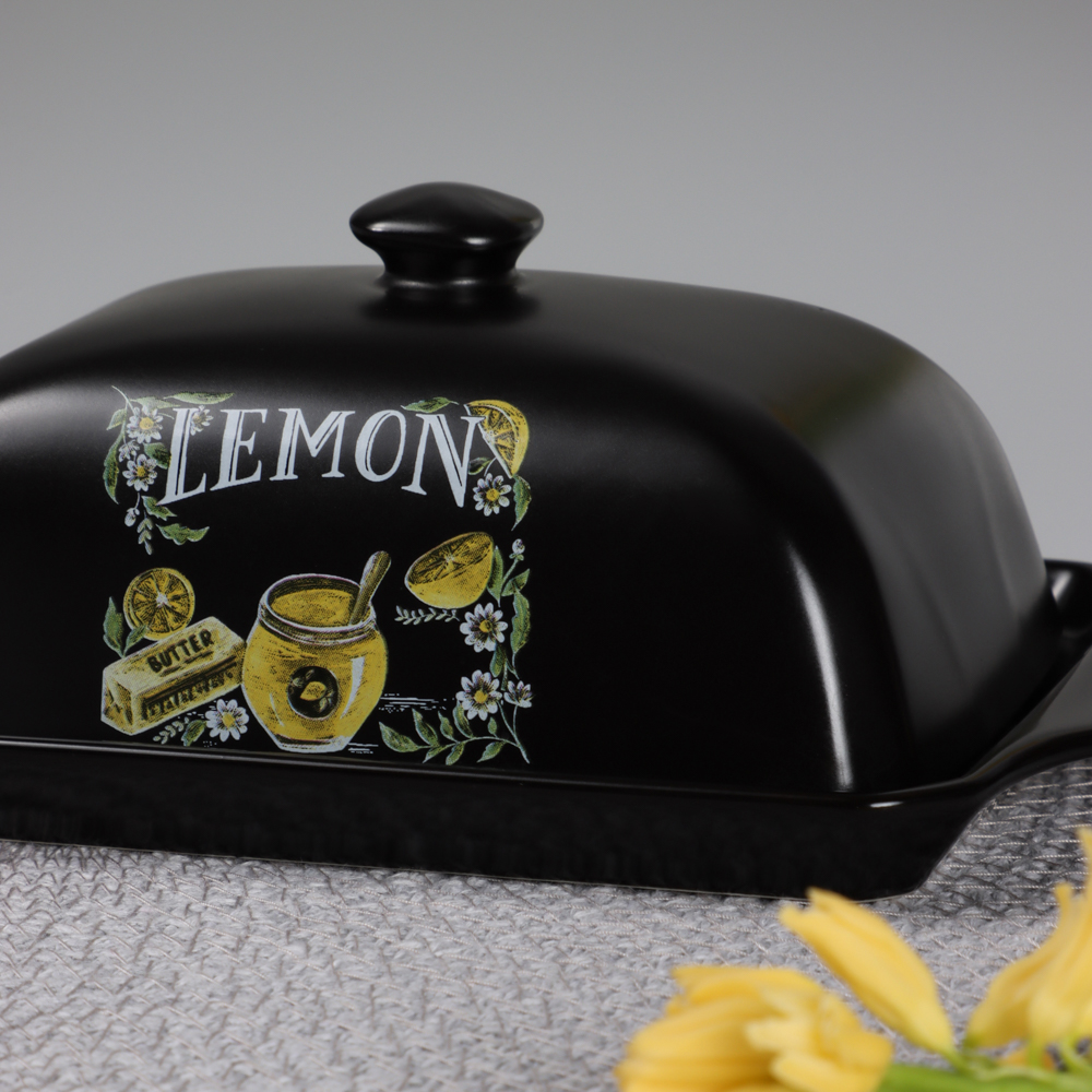 MILLIMI Лимонный курд Масленка, 19х10,5х7см, керамика, арт.№ 824-639