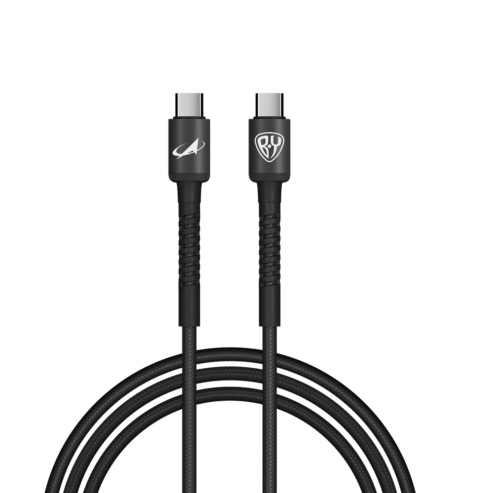 BY Роскосмос Кабель для зарядки XXL Type-C-Type-C, 1,5м, Быстрая зарядка 3А, PD 65W, черный, арт.№ 931-479