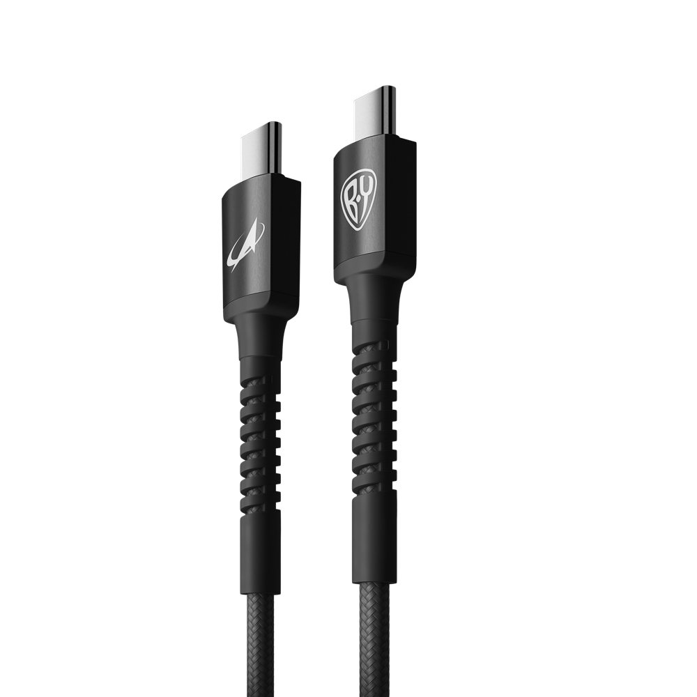 BY Роскосмос Кабель для зарядки XXL Type-C-Type-C, 1,5м, Быстрая зарядка 3А, PD 65W, черный, арт.№ 931-479