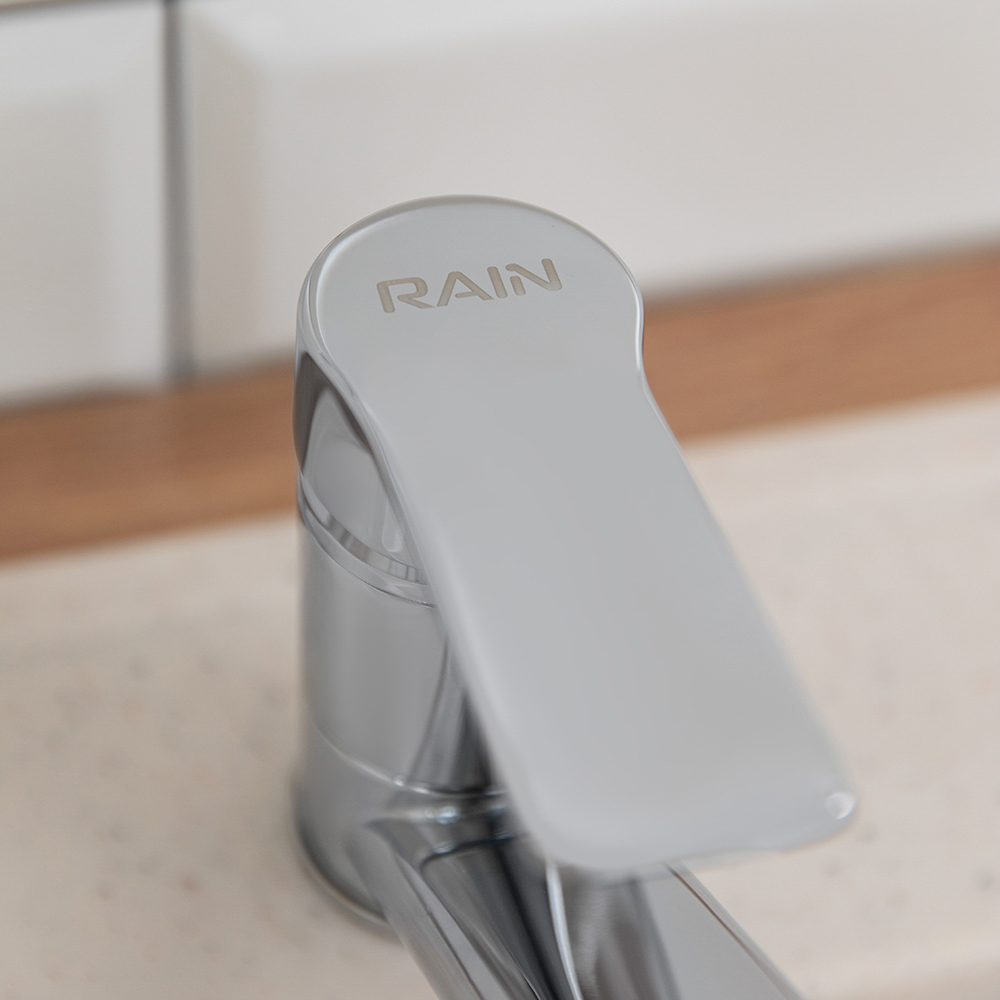 RAIN Смеситель для раковины Цитрин, низкий излив 13см, керам. картридж 35мм, латунь, хром, арт.№ 561-005