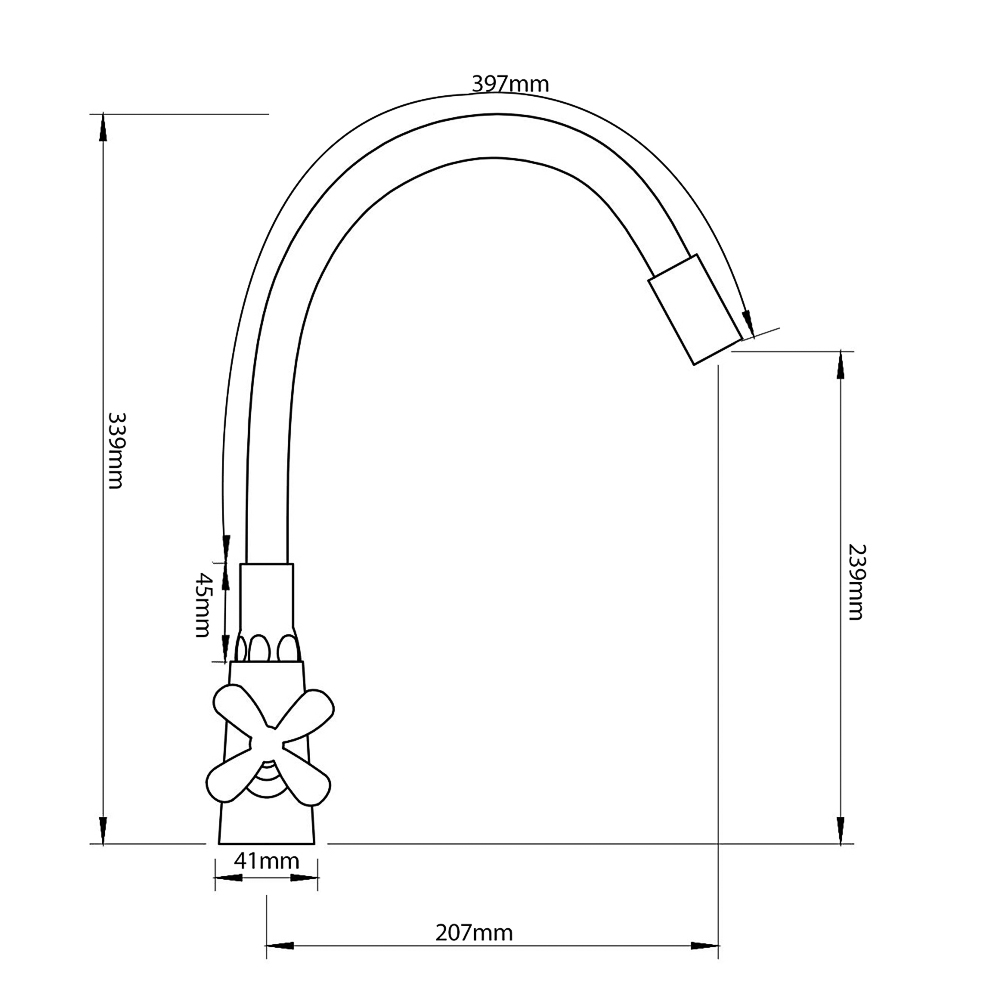 СоюзКран Смеситель для кухни, силиконовый излив, кер. кран-буксы 1/2, черный, нерж.сталь, SS01-С242, арт.№ 567-003