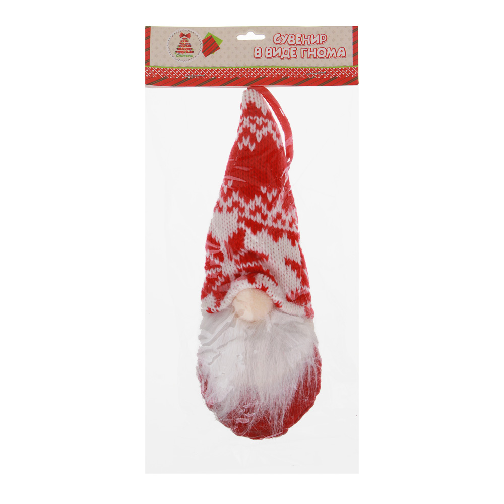СНОУ БУМ Сувенир в виде гнома, 16х6 см, полиэстер, 4 дизайна, арт.№ 394-523