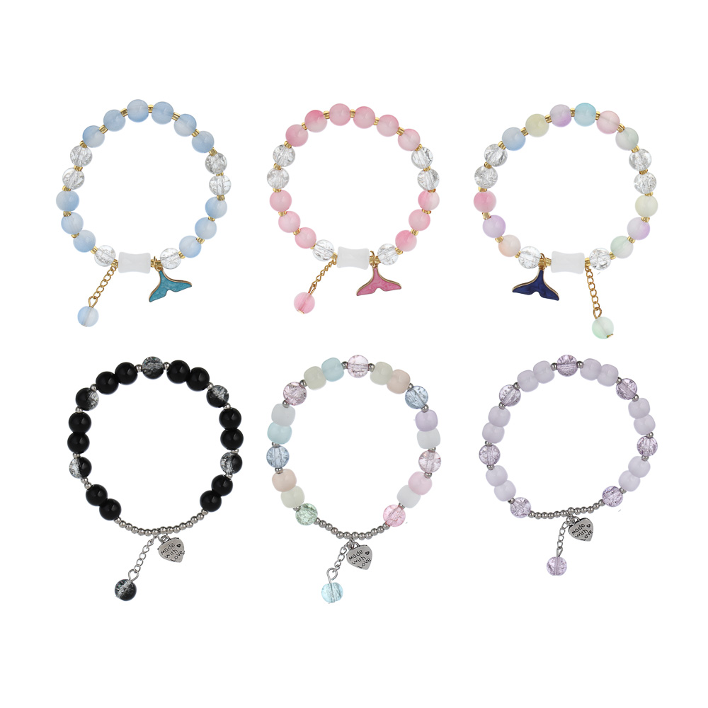 ЮНИLOOK Браслет с декором, d7см, d бусин 0,8мм, 6 цветов, стекло, #5, арт.№ 316-382