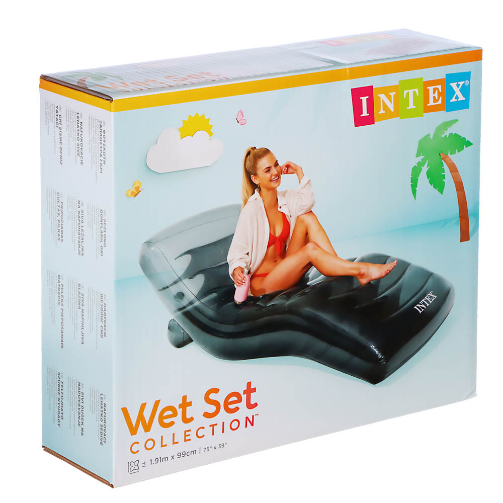 INTEX Шезлонг надувной COOL GREY LOUNGE, 56875, арт.№ 060-054