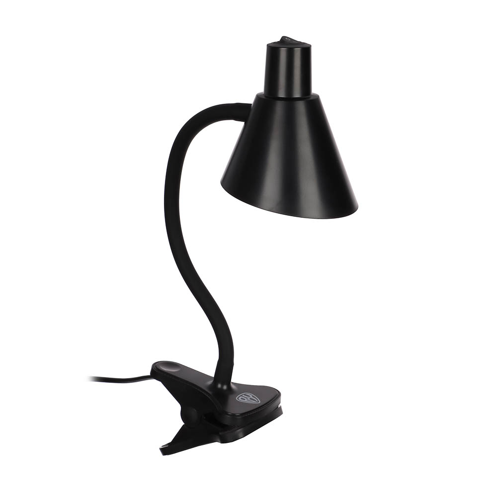 Светильник переносной настольный на прищепке BY, 230В, 5 Вт, 300Лм, металл, пластик, черный, арт.№ 476-442