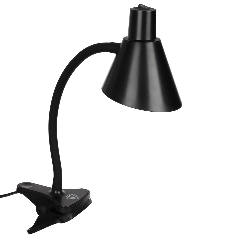 Светильник переносной настольный на прищепке BY, 230В, 5 Вт, 300Лм, металл, пластик, черный, арт.№ 476-442