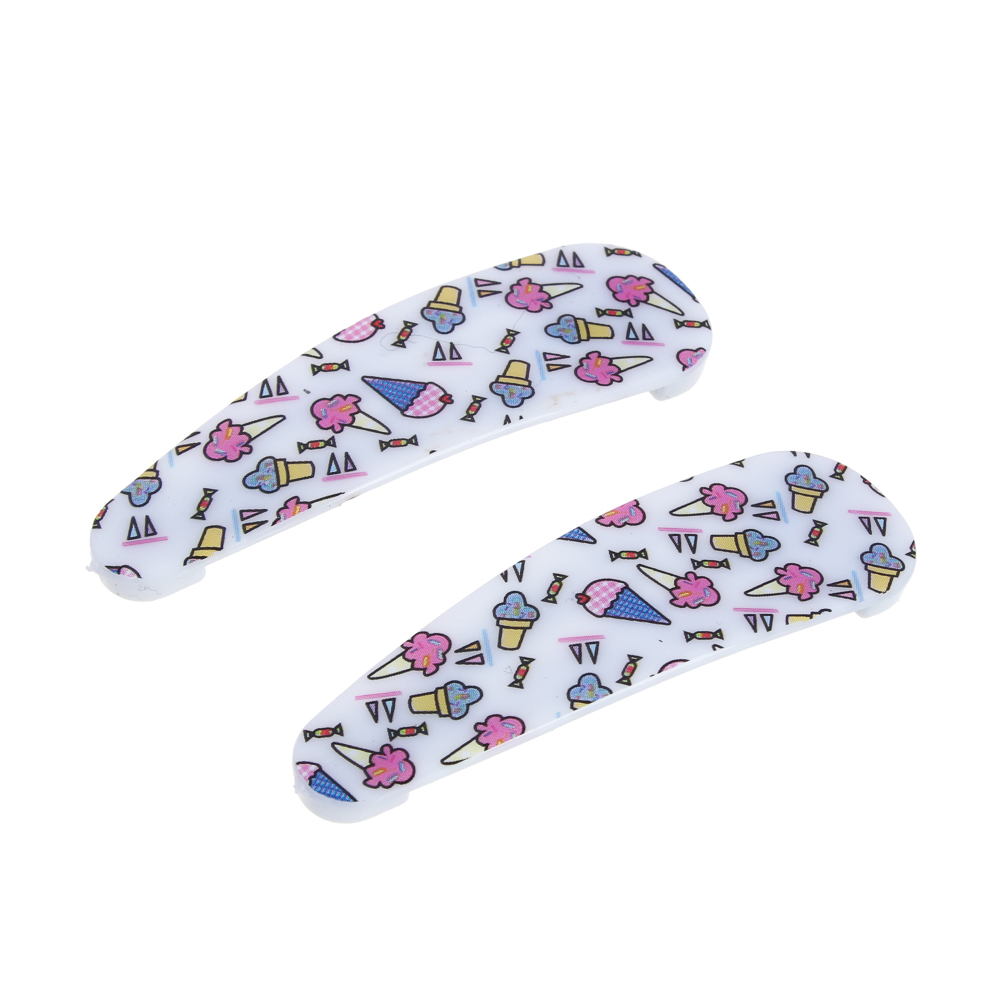 BERIOTTI Набор зажимов для волос 2шт, пластик, сплав, 5см, 6 цветов, арт.№ 321-275