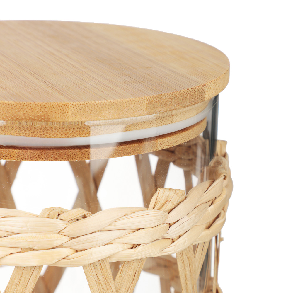 VETTA ЭКО Жгут Банка для хранения 1100мл, 16х11см, стекло, бамбук, арт.№ 828-323