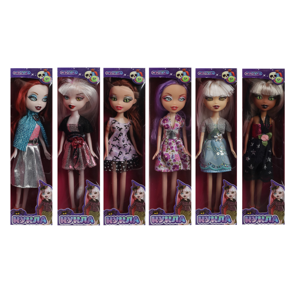 ИГРОЛЕНД Кукла Монстрик, PP,PVC, полиэстер 24см, 6 дизайнов, 13х28х5см, арт.№ 267-719