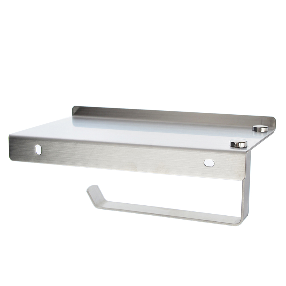 VETTA Держатель для туалетной бумаги с полкой, крепление в компл., сатин, нерж.сталь, арт.№ 555-006