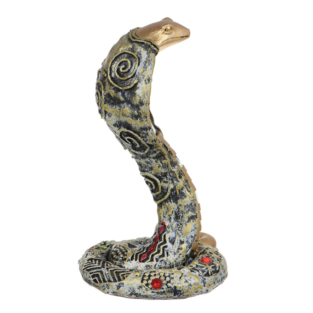 СНОУ БУМ Сувенир "Кобра" в этническом стиле, 11х8,5х15,5 см, полистоун, стразы, золото, арт.№ 398-812