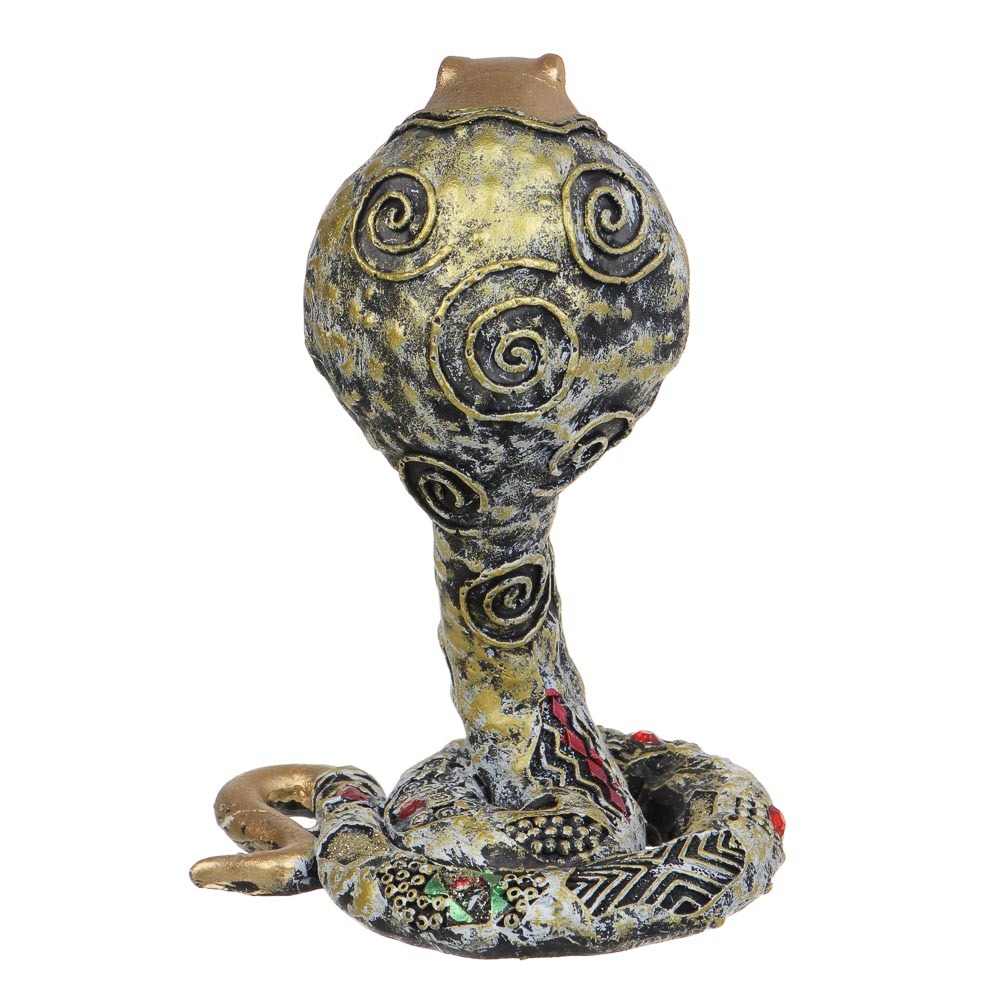 СНОУ БУМ Сувенир "Кобра" в этническом стиле, 11х8,5х15,5 см, полистоун, стразы, золото, арт.№ 398-812