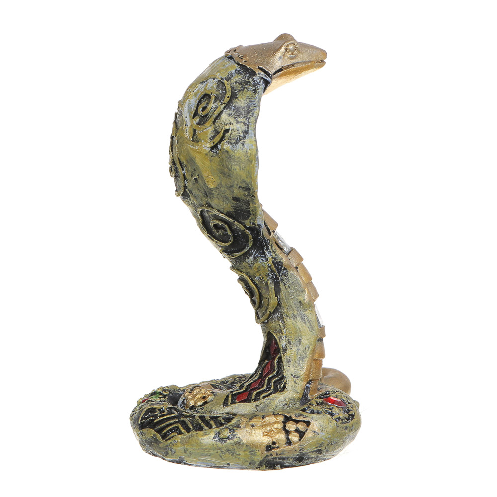 СНОУ БУМ Сувенир "Кобра" в этническом стиле, 8х6х10,5 см, полистоун, стразы, золото, арт.№ 398-813