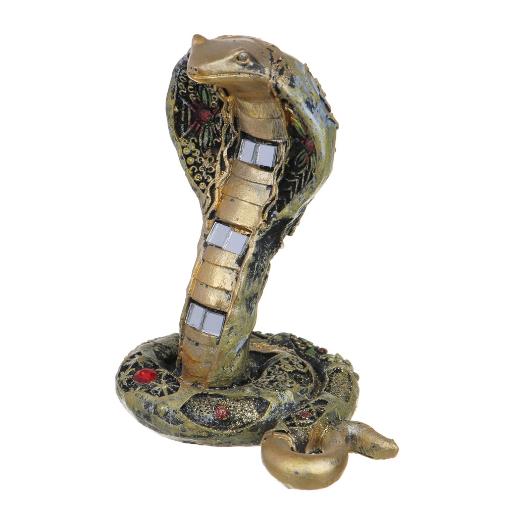 СНОУ БУМ Сувенир "Кобра" в этническом стиле, 8х6х10,5 см, полистоун, стразы, золото, арт.№ 398-813
