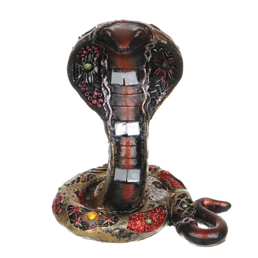 СНОУ БУМ Сувенир "Кобра" в этническом стиле, 8х6х10,5 см, полистоун, стразы, цвет венге, арт.№ 398-814