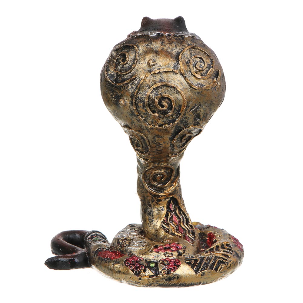 СНОУ БУМ Сувенир "Кобра" в этническом стиле, 8х6х10,5 см, полистоун, стразы, цвет венге, арт.№ 398-814