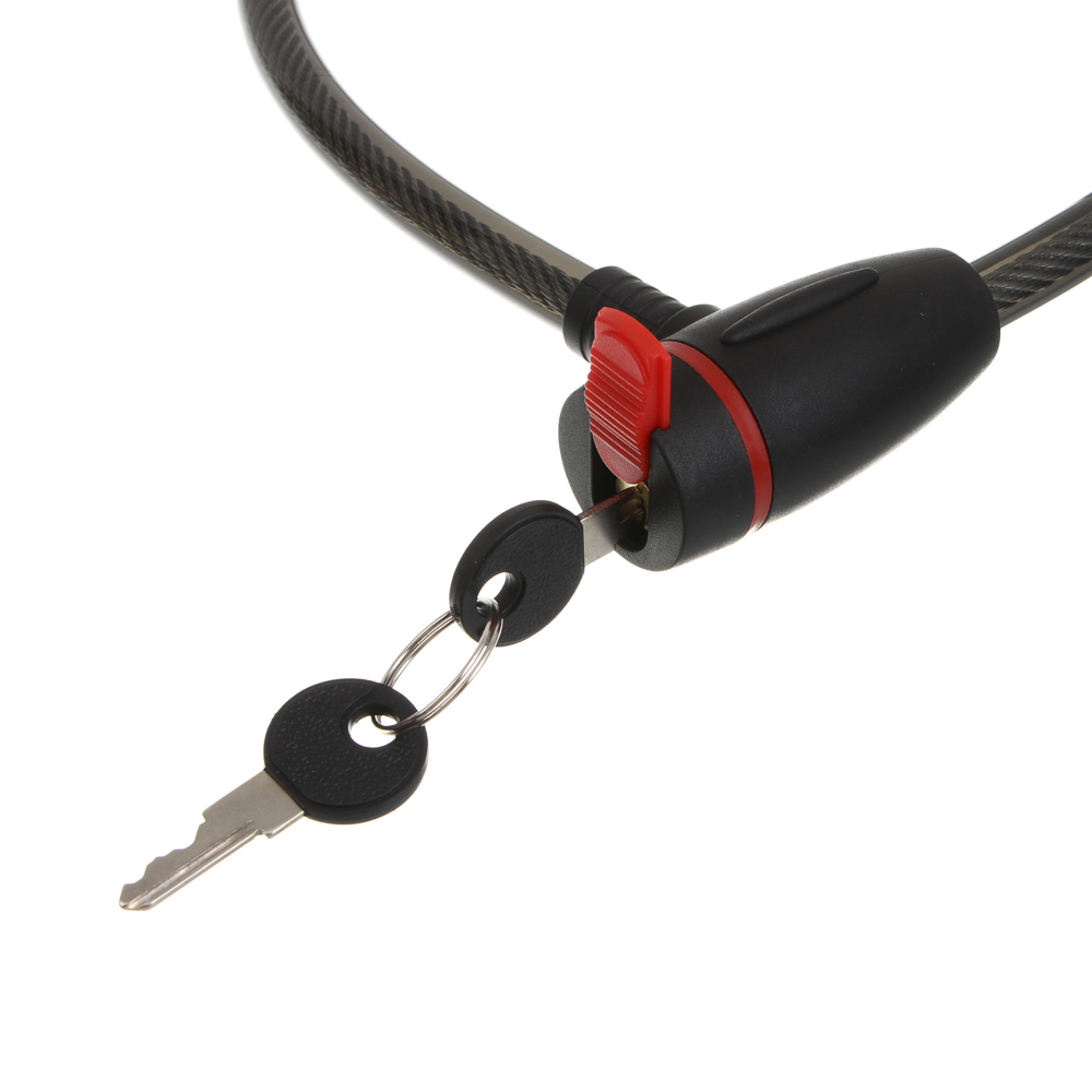 Замок велосипедный тм BY SPORT, противоугонный, тросовый, 680х11,5мм, металл, пластик, 3 цвета, арт.№ 468-114