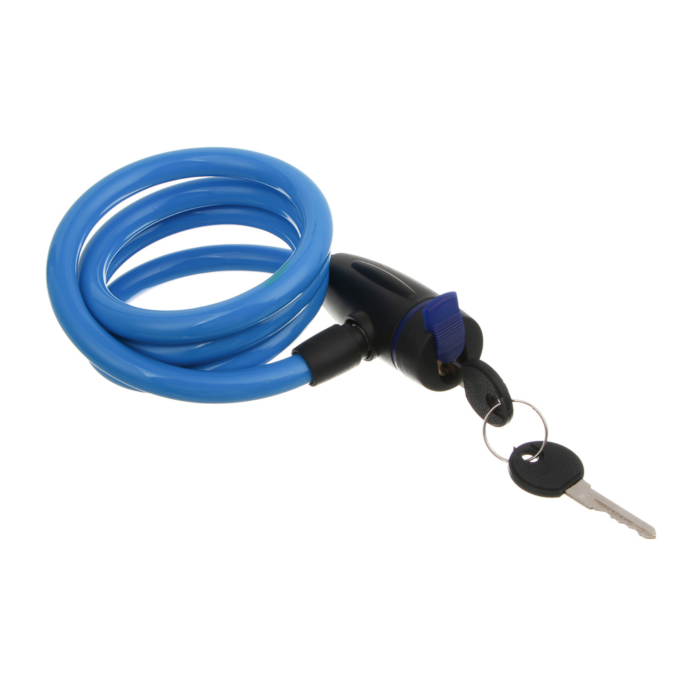 Замок велосипедный тм BY SPORT, противоугонный, тросовый, 1200х12мм, металл, пластик, 3 цвета, арт.№ 468-115