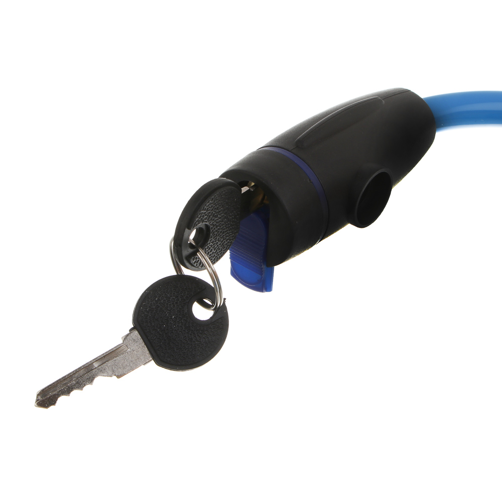 Замок велосипедный тм BY SPORT, противоугонный, тросовый, 1200х12мм, металл, пластик, 3 цвета, арт.№ 468-115