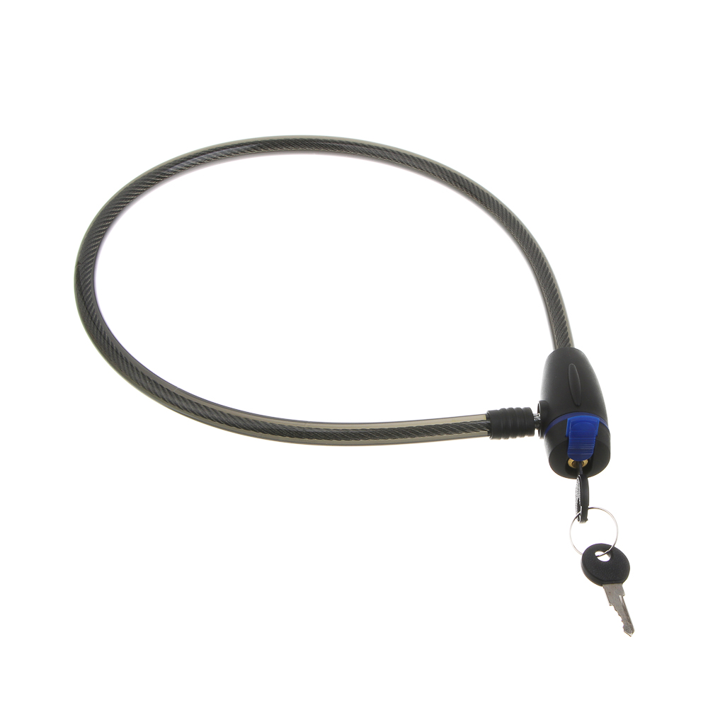 Замок велосипедный тм BY SPORT, противоугонный, тросовый, 800х12мм, металл, пластик, 3 цвета, арт.№ 468-116