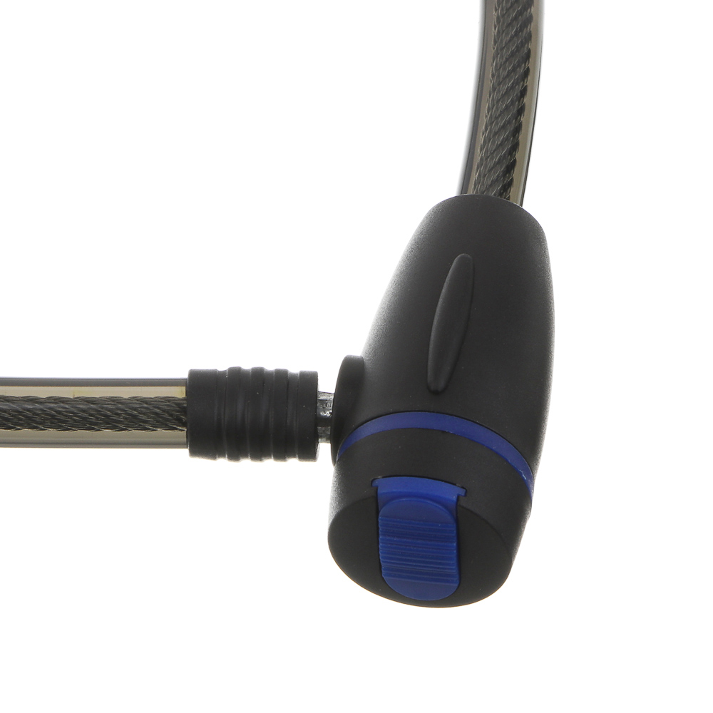 Замок велосипедный тм BY SPORT, противоугонный, тросовый, 800х12мм, металл, пластик, 3 цвета, арт.№ 468-116