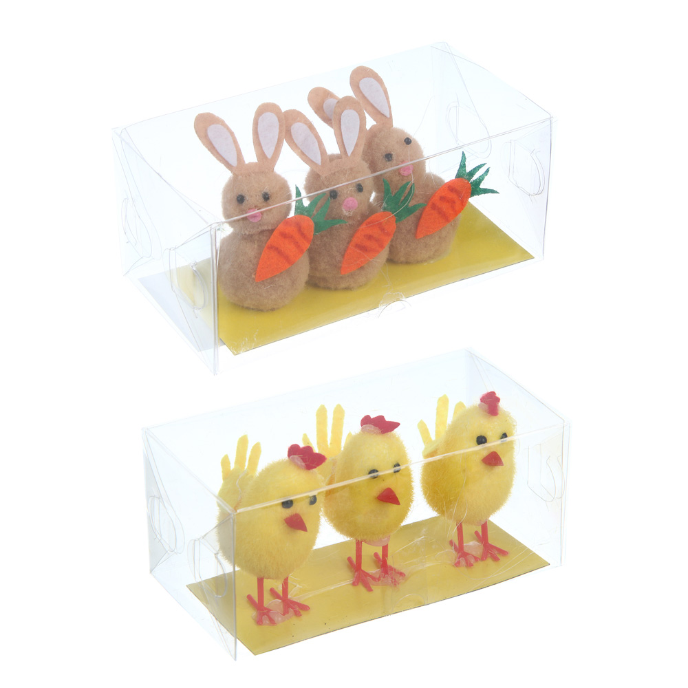 Набор фигурок тм LADECOR пасхальных, 3 шт, 2 вида, арт.№ 535-228