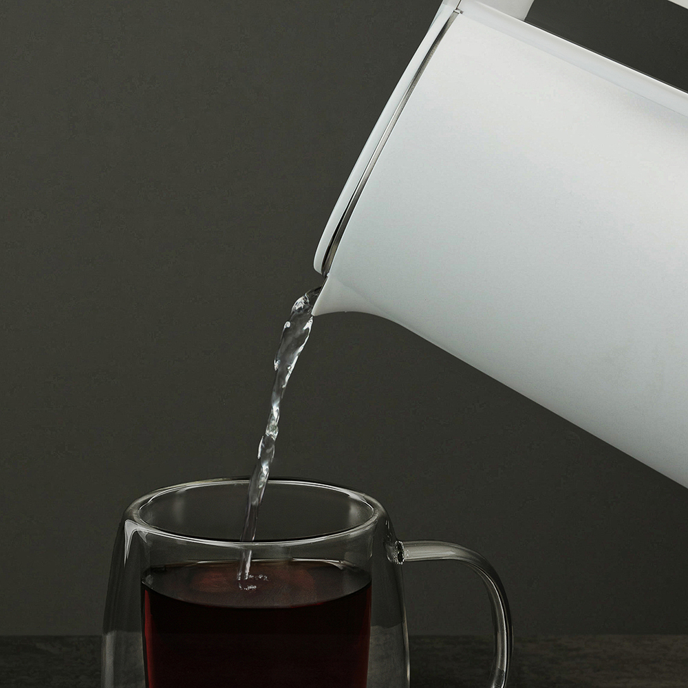 LEBEN Чайник электрический 1,8л, 1850Вт, скрытый нагревательный элемент, белый пластик, арт.№ 291-040