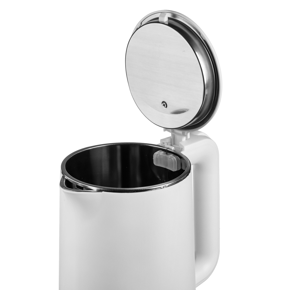 LEBEN Чайник электрический 1,8л, 1850Вт, скрытый нагревательный элемент, белый пластик, арт.№ 291-040