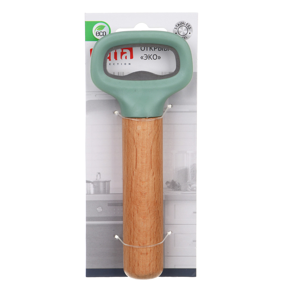 VETTA Открывалка "ЭКО", 13x6см, нерж. сталь, бук, 2 цвета, арт.№ 881-279