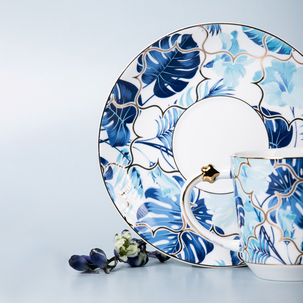 MILLIMI Монстера Набор чайный 2 пр., 200мл, 15см, фарфор, арт.№ 802-471