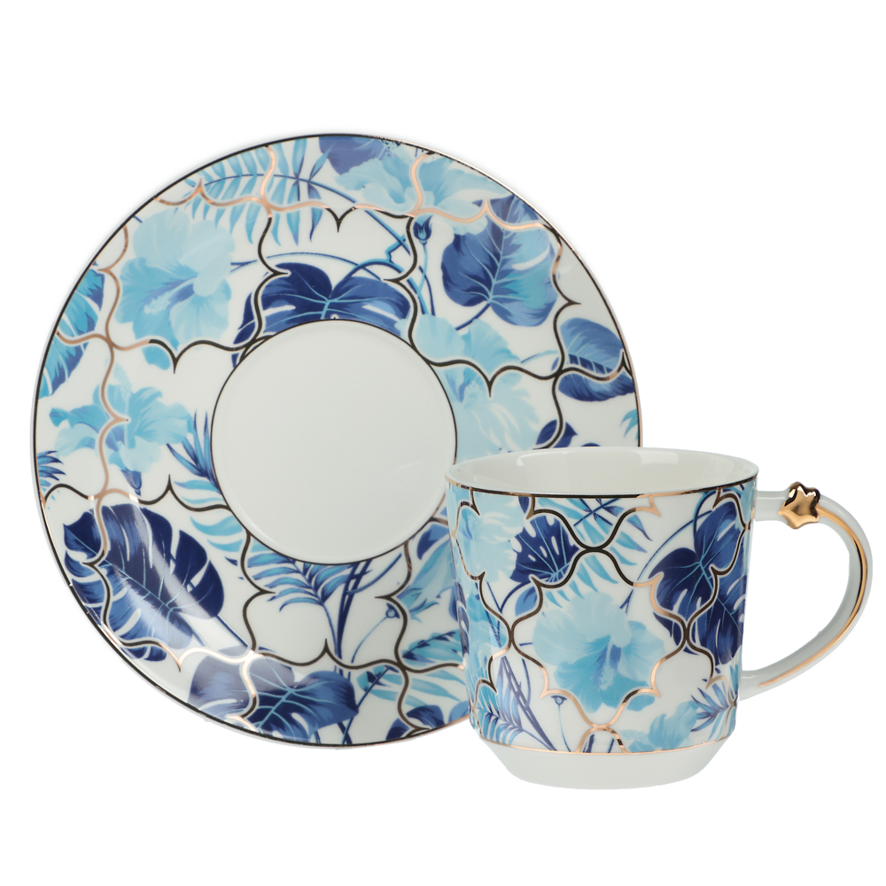 MILLIMI Монстера Набор чайный 2 пр., 200мл, 15см, фарфор, арт.№ 802-471