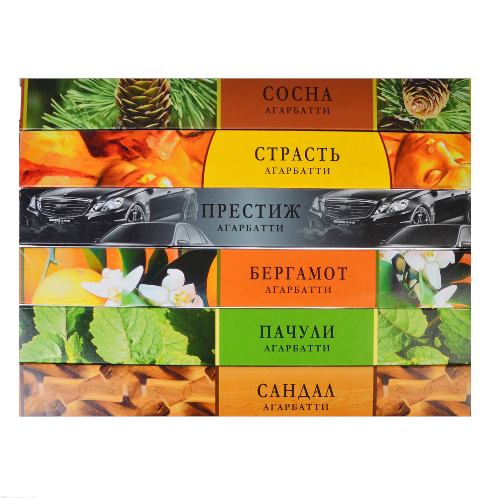 Аромапалочки в прямоугольной упаковке, 18 ароматов, NR-20, арт.№ 425-142