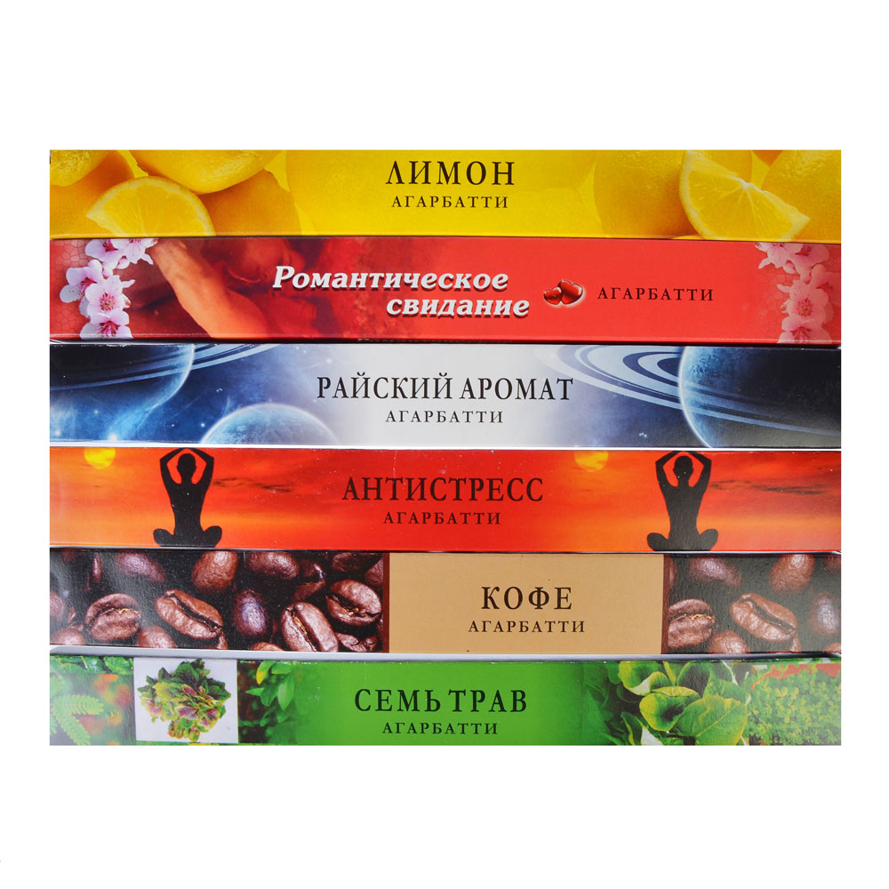 Аромапалочки в прямоугольной упаковке, 18 ароматов, NR-20, арт.№ 425-142