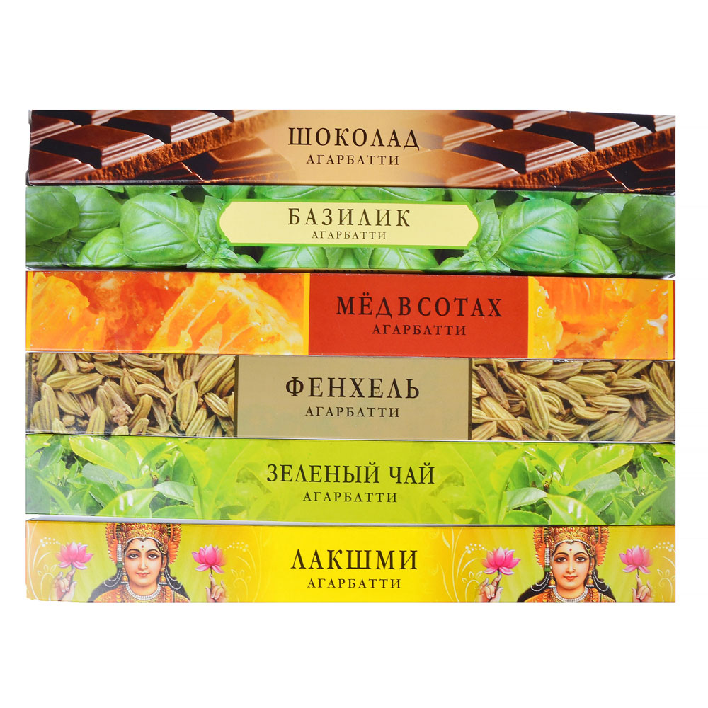 Аромапалочки в прямоугольной упаковке, 18 ароматов, NR-20, арт.№ 425-142