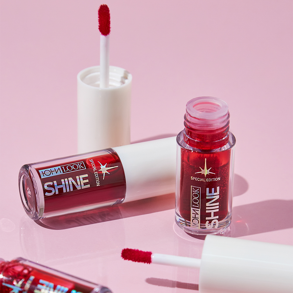 ЮНИLOOK Шайн Блеск-тинт для губ, 4,5 мл, тон 02, пламенно-красный, арт.№ 330-005