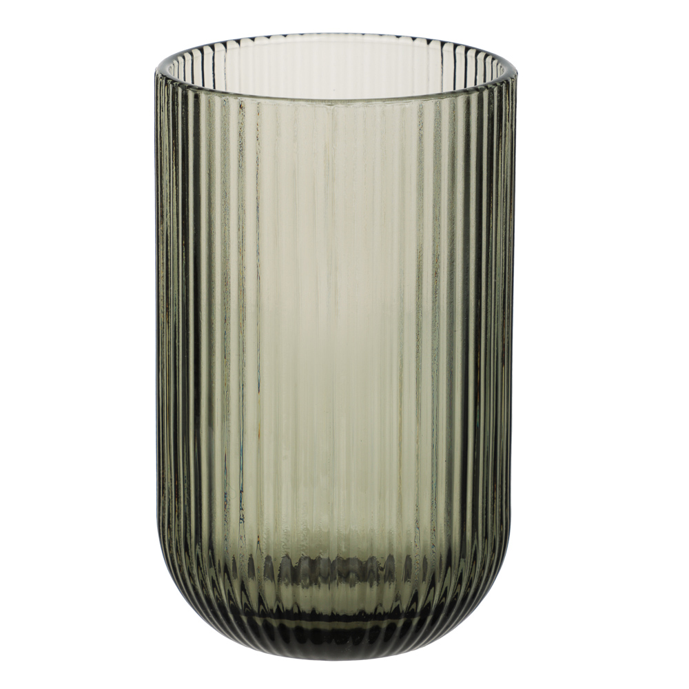 MILLIMI Стакан Грея, 400мл, стекло, серый, рифленый, арт.№ 878-625