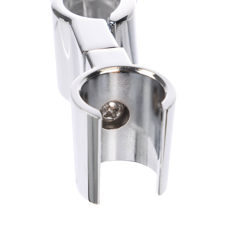 Держатель-прищепка для лейки душа, на штангу и стойку, универсальный, цинк, хром, арт.№ 571-024