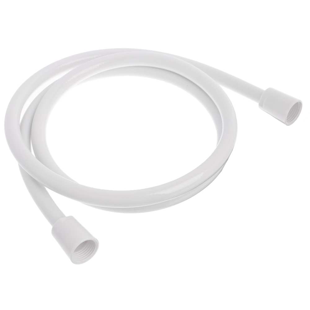 Шланг для душа, 150см, 1/2"(Имп)-1/2"(Имп), ПВХ, пластик, белый, арт.№ 569-043