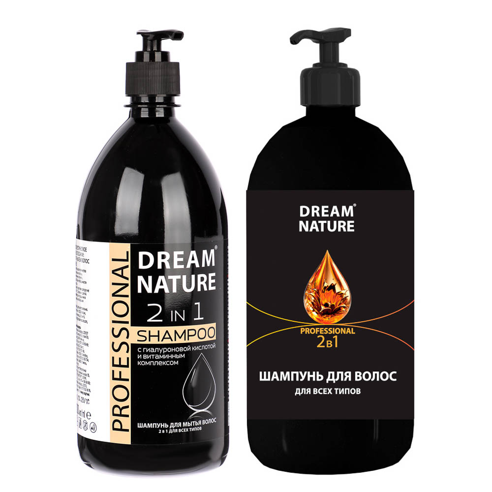 Шампунь для волос Dream Nature PROFESSIONAL c гиалуроновой кислотой и витаминным комплексом, 1000мл, арт.№ 974-159