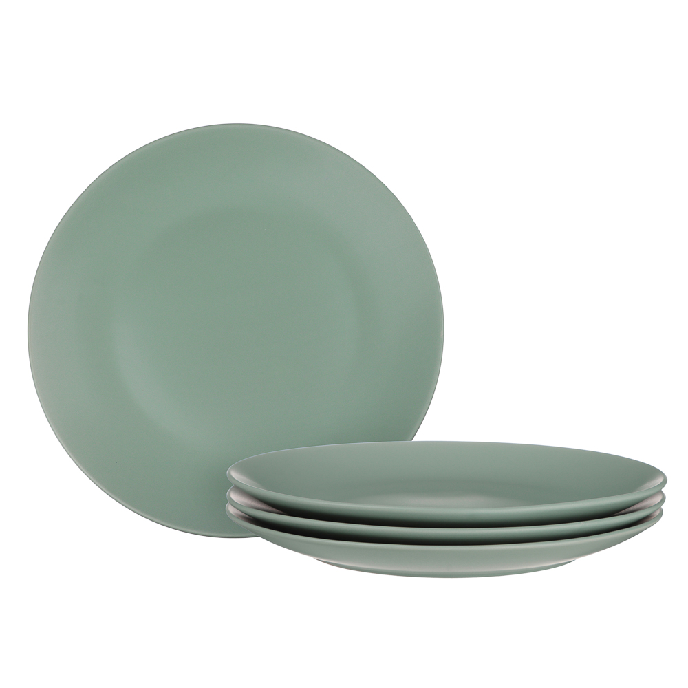 MILLIMI Набор стол.посуды 16пр(тар26см*4, тар20см*4, салатн650мл*4, кружка340мл*4) керамика, оливков, арт.№ 824-236