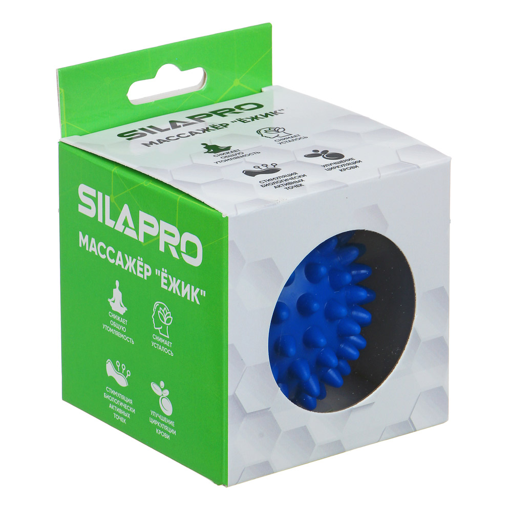 SILAPRO Массажёр "Ёжик" 7 см, ПВХ, 41 г, 5 цветов, арт.№ 192-059