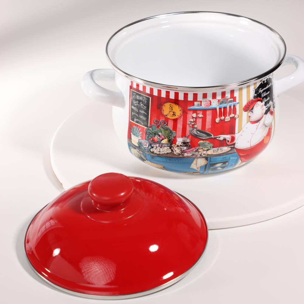 VETTA Повар Кастрюля эмалированная, 18см, 2,0л, индукция, арт.№ 894-439