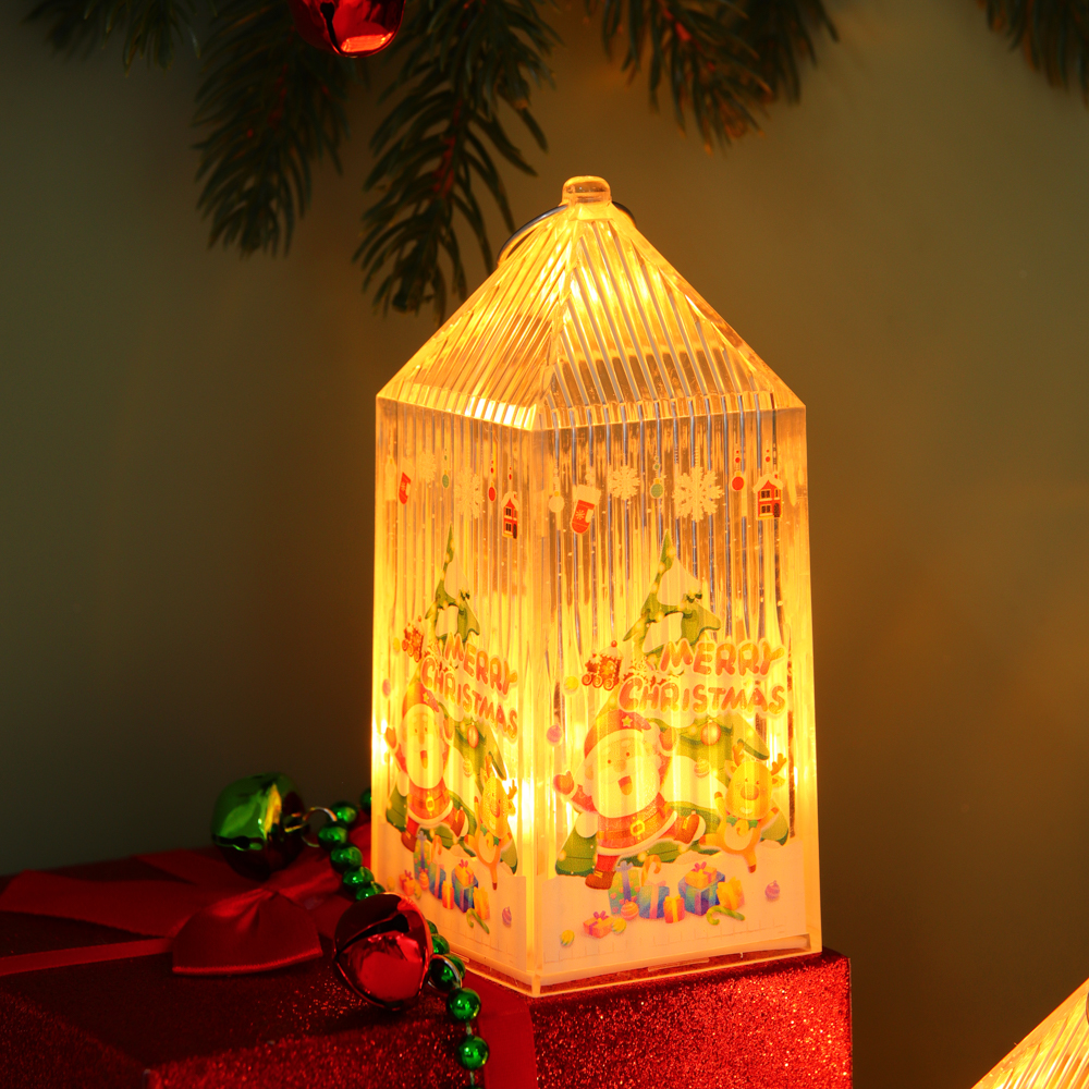 СНОУ БУМ Сувенир декоративный в виде домика с LED подсветкой,1 реж., 5,8х5,8х13,5 см,пропилен,4 диз., арт.№ 392-056