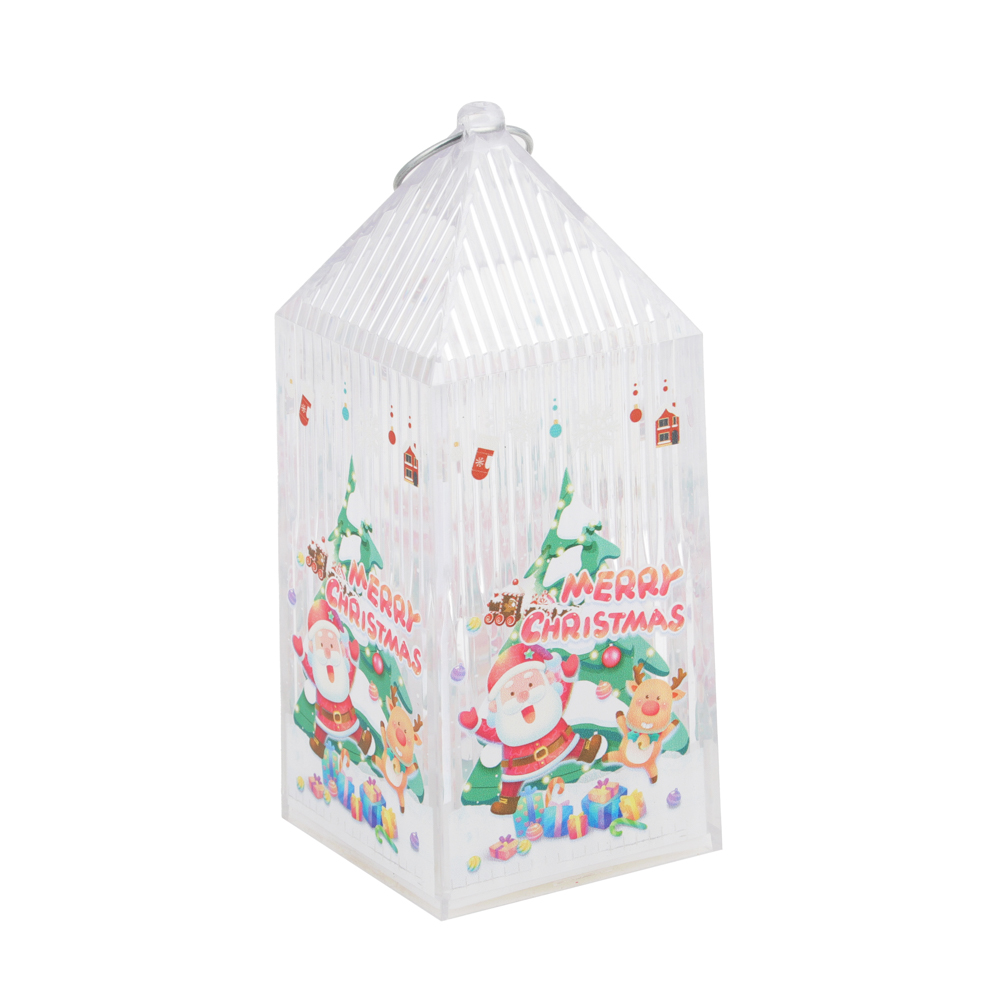 СНОУ БУМ Сувенир декоративный в виде домика с LED подсветкой,1 реж., 5,8х5,8х13,5 см,пропилен,4 диз., арт.№ 392-056