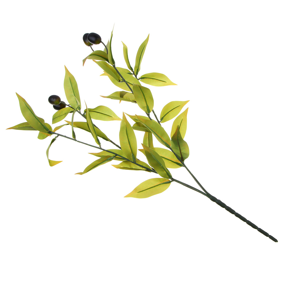 LADECOR Ветка оливы искусственная, 43 см, пластик, ткань, проволока, 3 вида, арт.№ 409-190