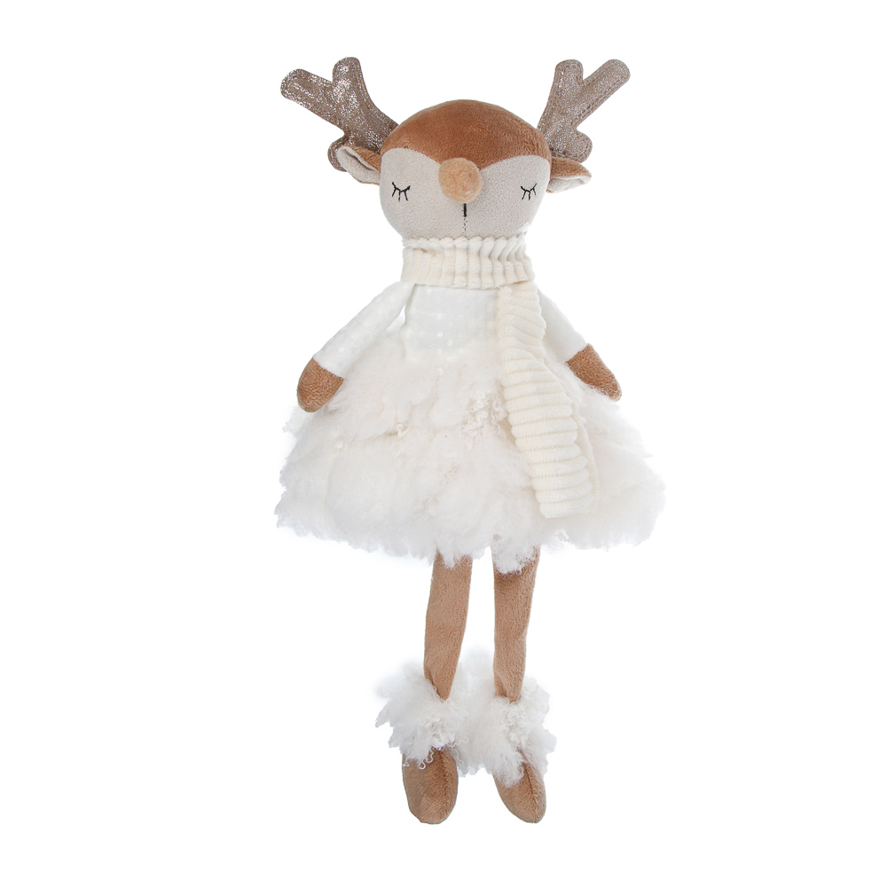 СНОУ БУМ Фигура декоративная "Олененок" 21+20 см, полиэстер, арт.№ 140-131