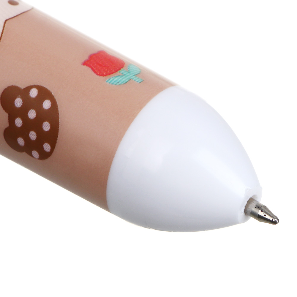 Ручка шариковая 10-цветная, с фигуркой "Мишка", 4 дизайна, арт.№ 591-229