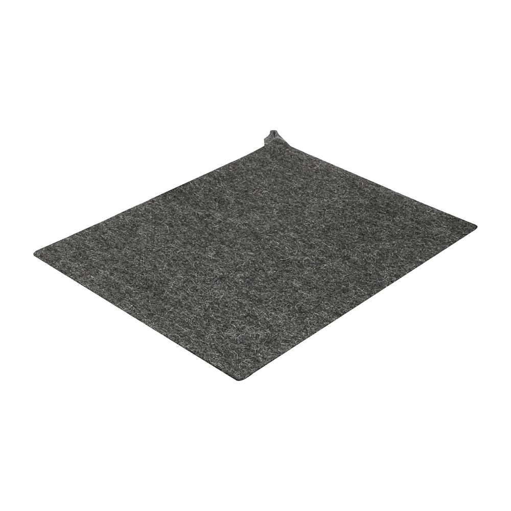 Набор банный ЭКОНОМ 2 предмета без вышивки (шапка, коврик) в пакете, войлок белый/серый, арт.№ 364-294