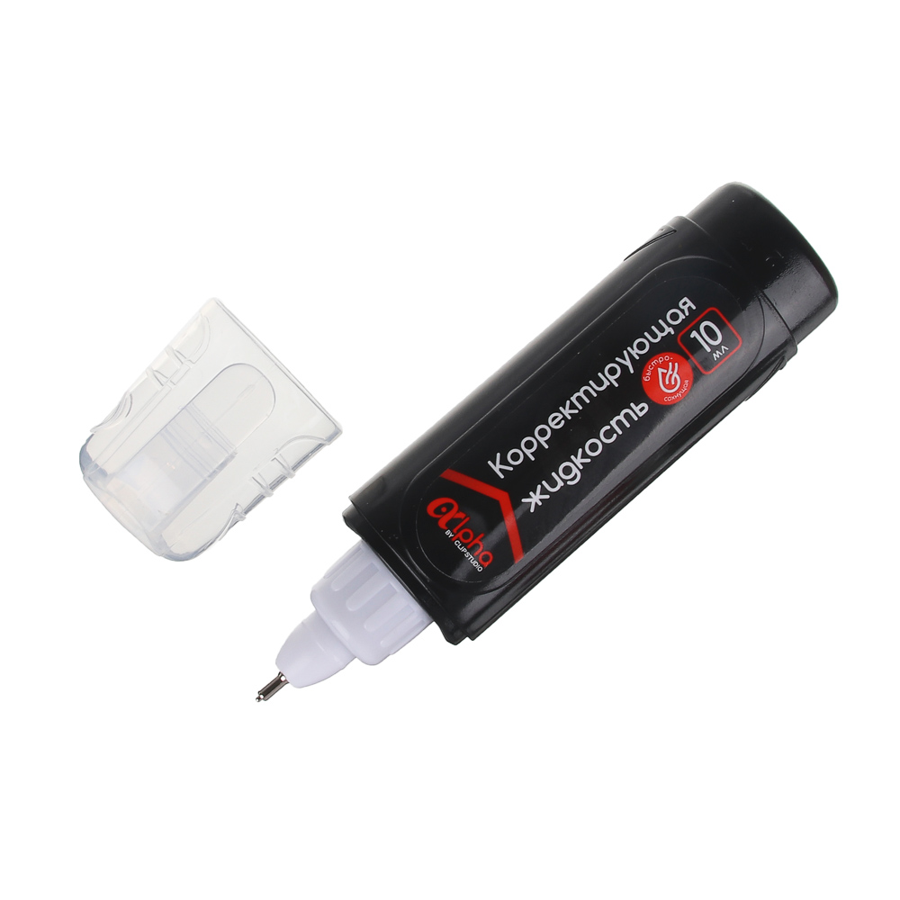 Корректирующая жидкость ClipStudio Альфа в карандаше 10 мл, быстросохнущая, пластик, металл, арт.№ 587-008