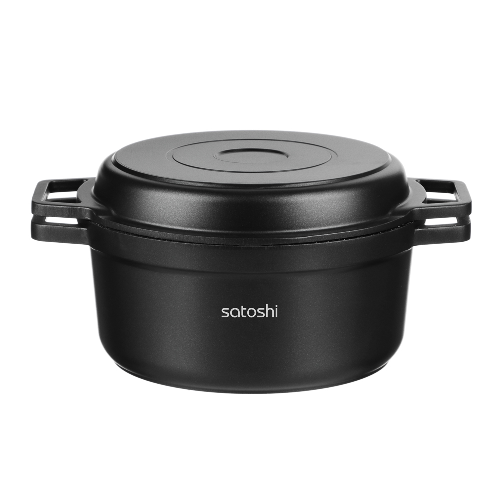 Казан с крышкой-сковородой SATOSHI Cheget 2,6 л, литой, а/приг,покрытие, d 20х9,5+3 см, индукция, арт.№ 846-382